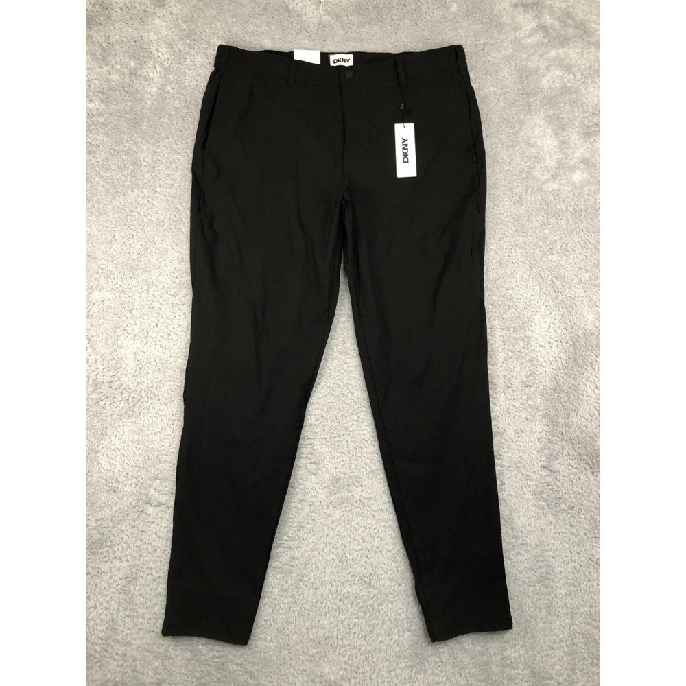 DKNY Tech Pant Men's Size L (37x30) Black NWT Zip Pockets